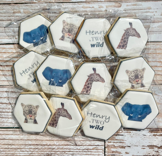 Two Wild Animal Safari Birthday Cookies Wild Animal Birthday--12 Count