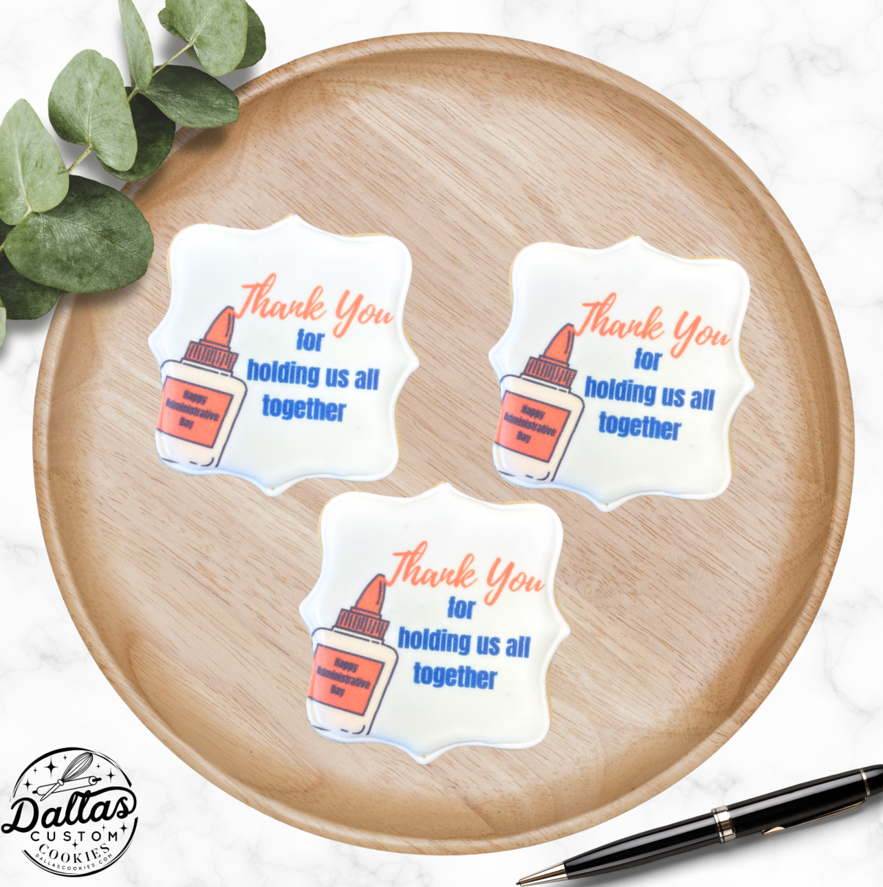 Administrative Assistant's Day Admin Day Themed Cookies Funny Pun Thank You for Holding Us All Together --12 Count