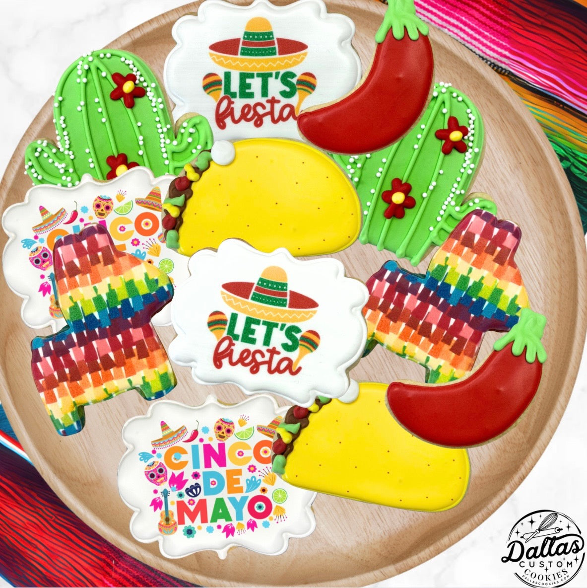 Cinco De Mayo Fiesta Taco Piñata Cookies -12 Count