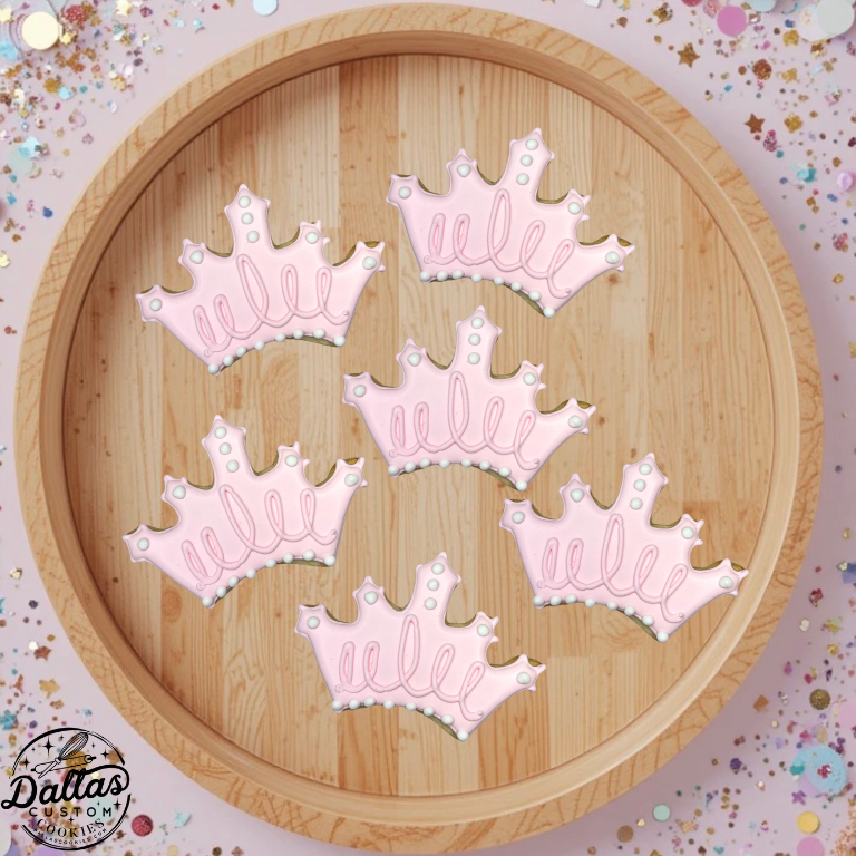 Pink Princess Crown Cookies--12 Count