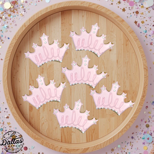 Pink Princess Crown Cookies--12 Count