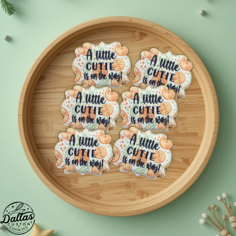 A Little Cutie is on the Way themed Baby Shower Cookies--12 Count