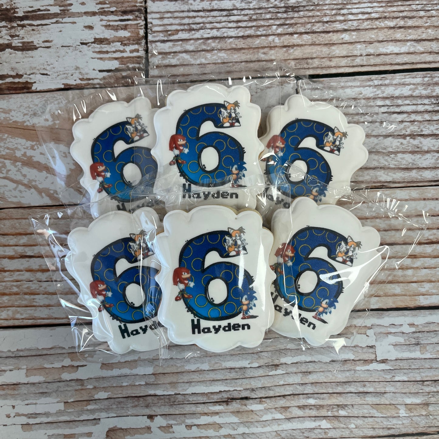 Sonic the Hedgehog Themed Decorated Birthday Cookies Sonic Party Favor Cookies--12 Count