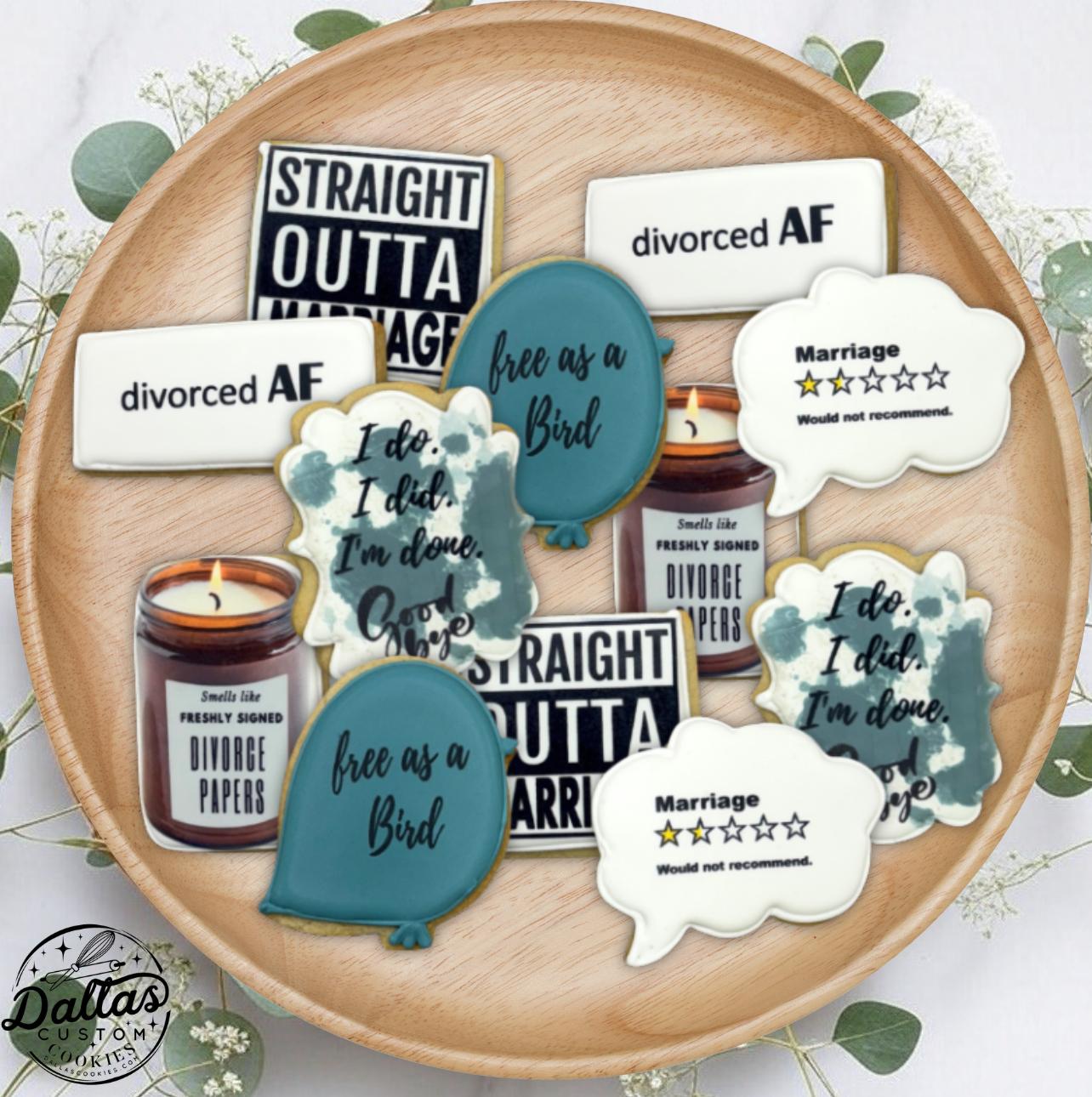 Newly Divorced AF Divorce Themed Cookies--12 Count