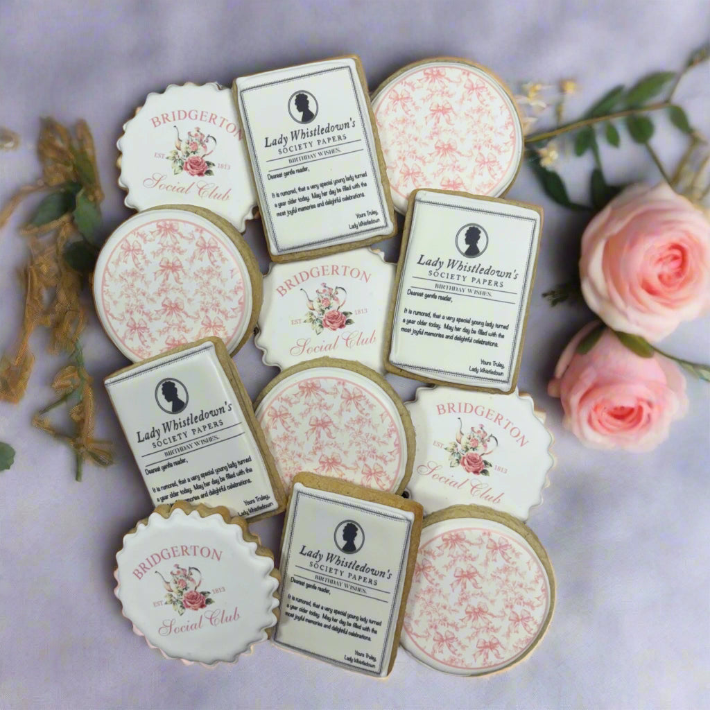 Bridgerton Hybrid Sugar Cookie Gift Set Party Birthday--12 Count
