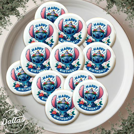 Lilo and Stitch Themed Birthday Cookies--12 Count