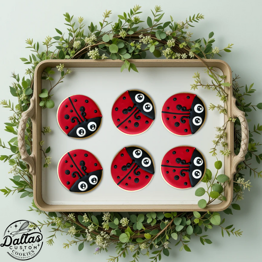 Ladybug Themed Hand Decorated Cookies--12 Count