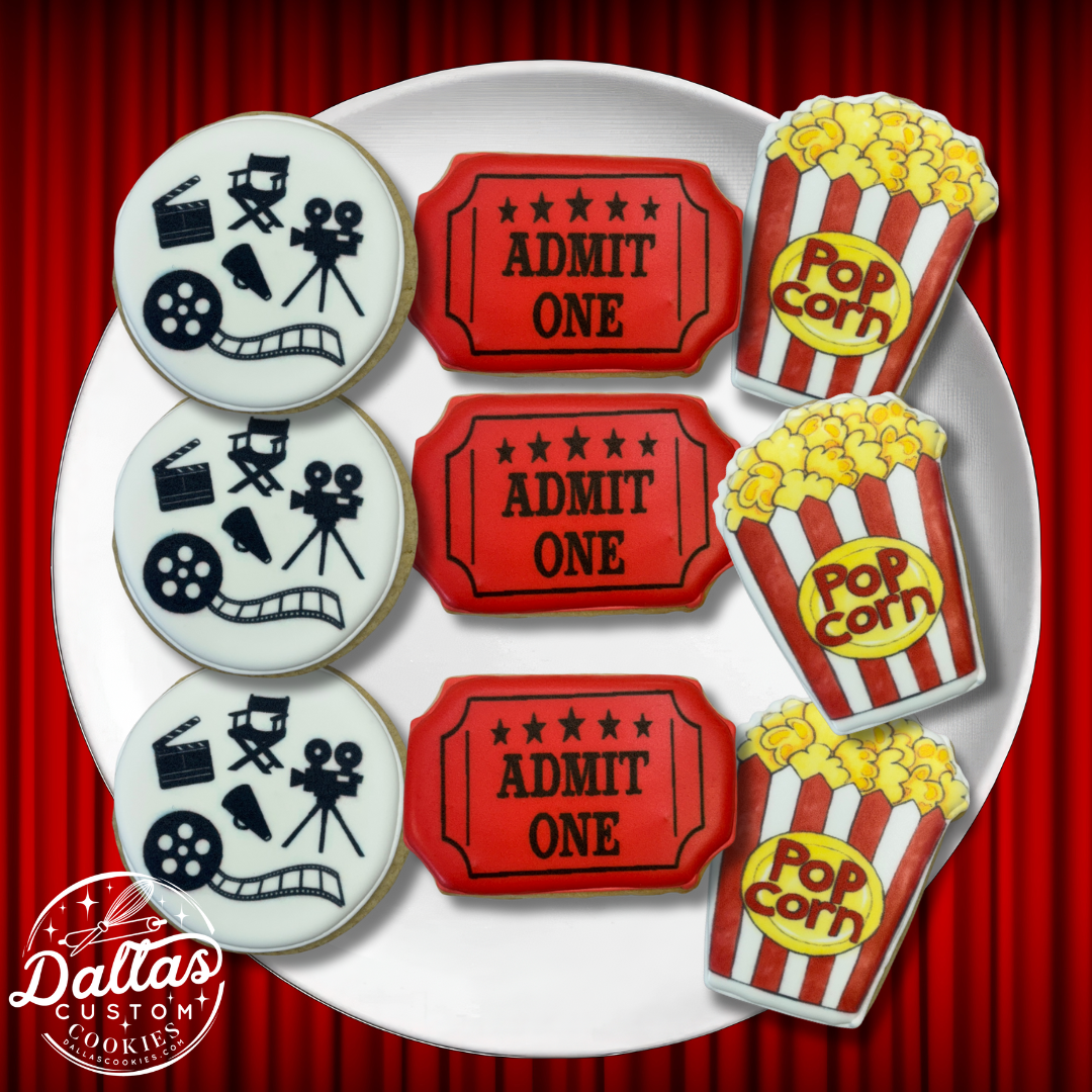 Movie themed Birthday Party Cookies--12 Count
