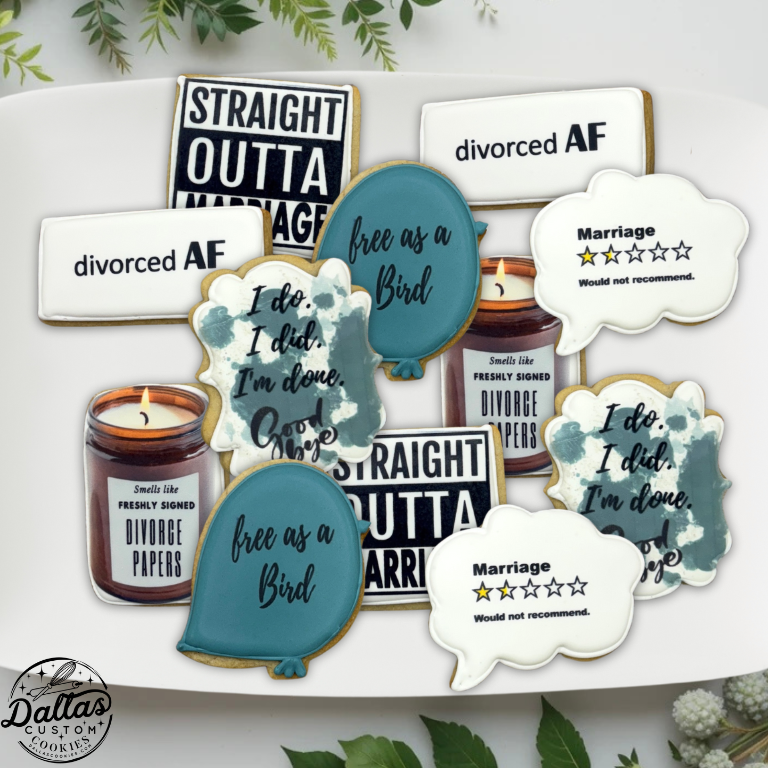 Newly Divorced AF Divorce Themed Cookies--12 Count