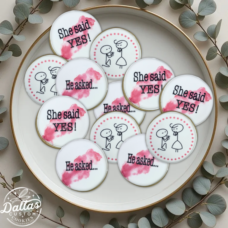 Engagement Stick Figure Proposal He asked She said YES Circle Shaped-- 12 Count