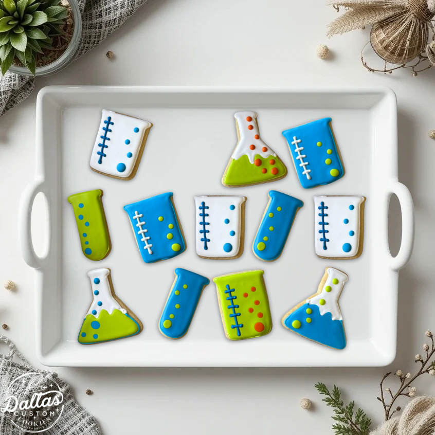 Science Themed Beakers Flasks Test Tube Cookies--12 Count