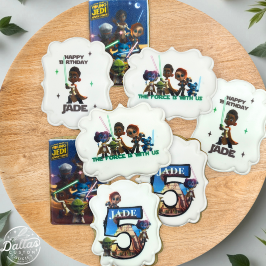 Kids Star Wars Themed Yoda Birthday Cookies--12 Count