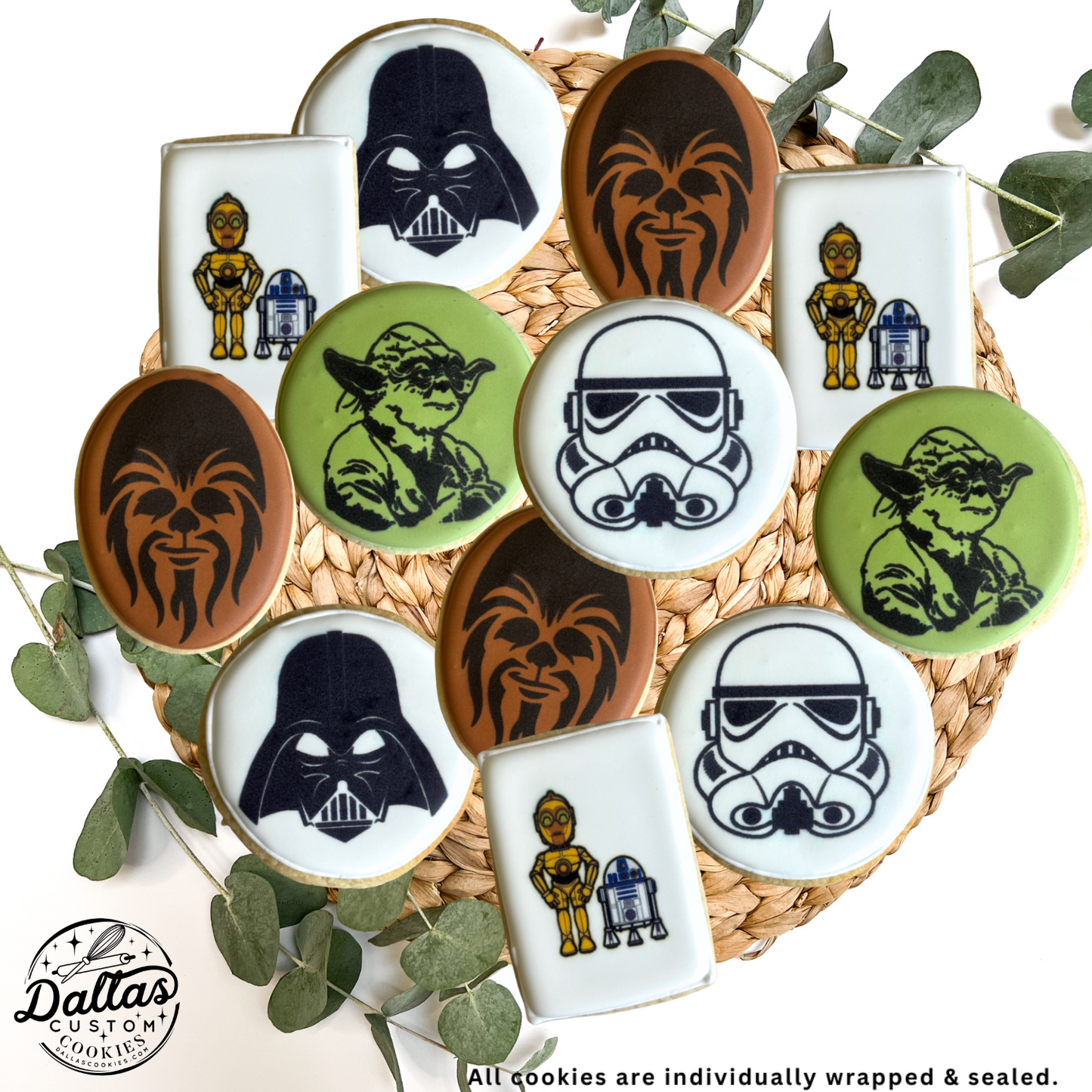 Star Wars Themed Yoda Birthday Cookies--12 Count