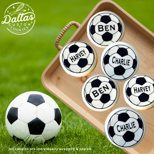 Personalized Soccer Sports Themed Cookies--12 Count