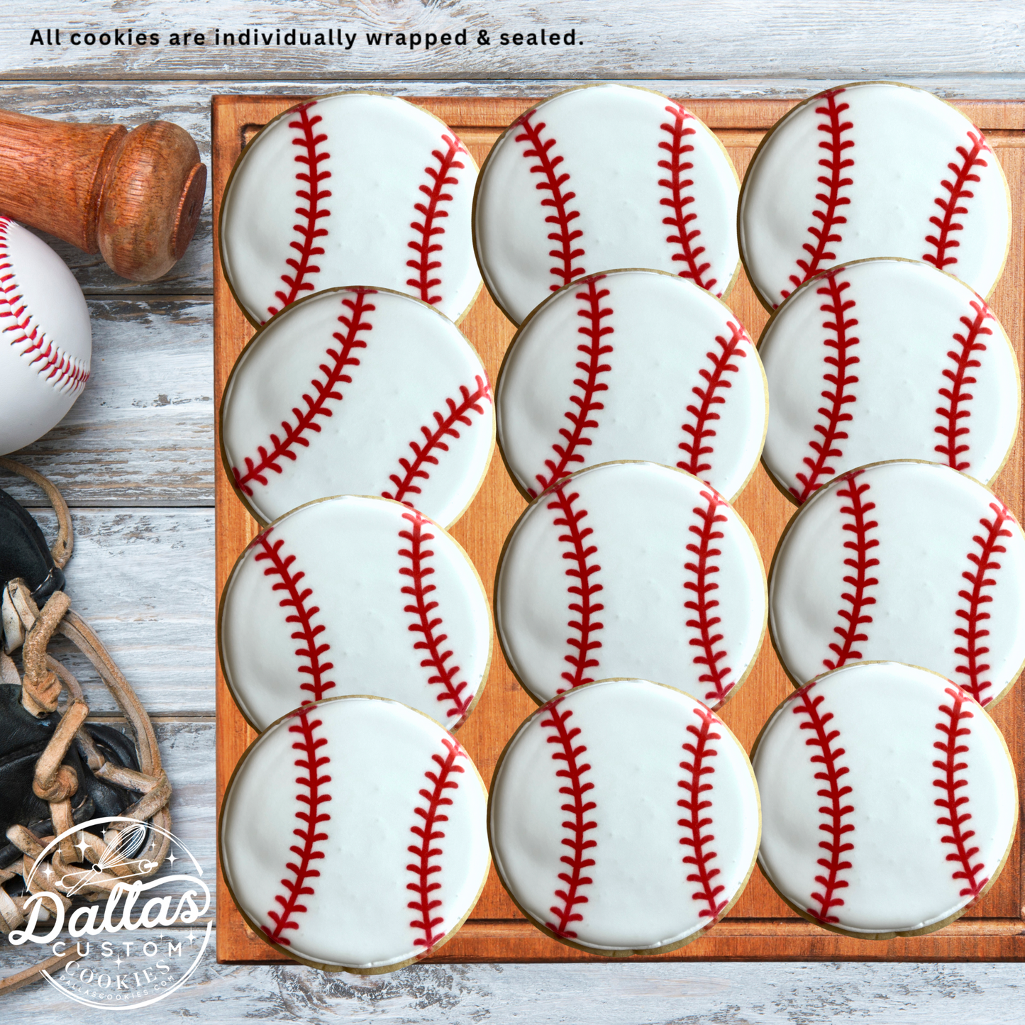 Baseball Sports Themed Cookies--12 Count