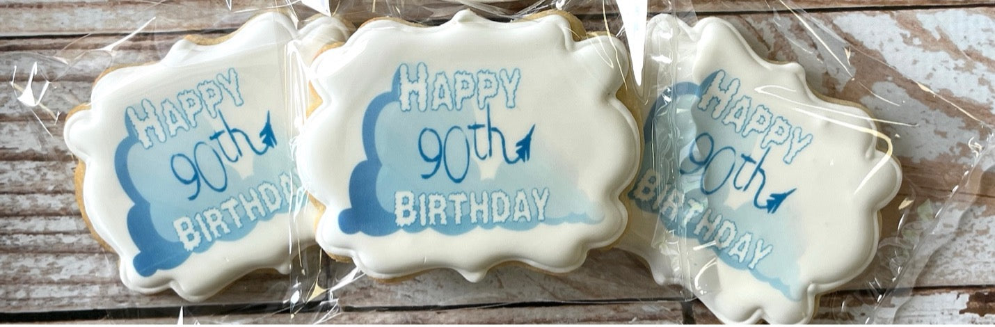 Hand Decorated Airplane Themed Cookies w/your choice of 2 Custom colors + AGE -12 Count