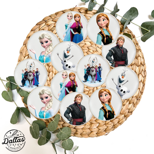 Frozen Princess Themed Birthday Cookies--12 Count