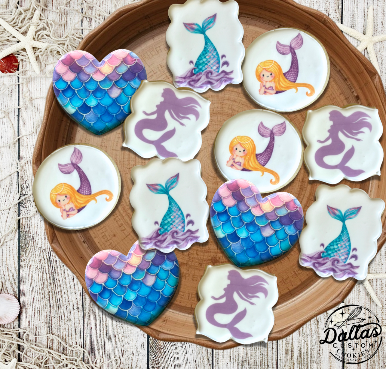 Mermaid themed Birthday Cookies--12 Count