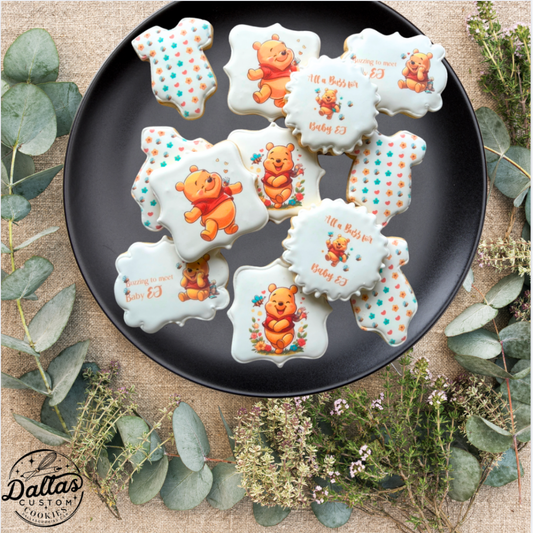 Winnie the Pooh Buzzing to Meet You Baby Shower Cookies--12 Count
