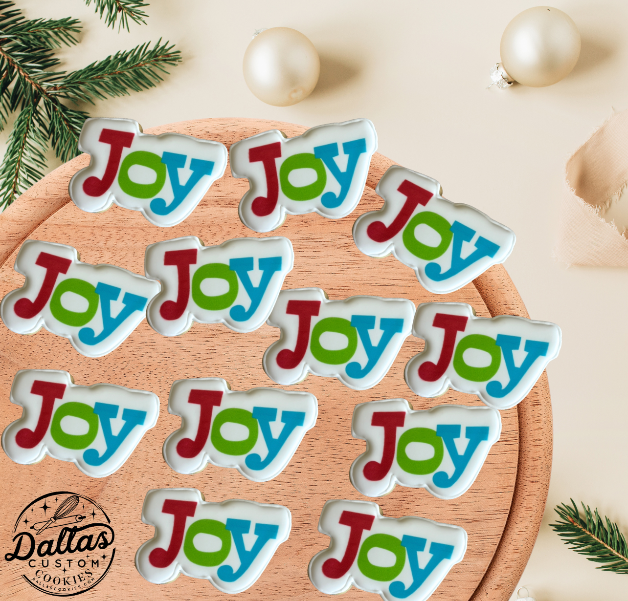 JOY Holiday Christmas Festive Sugar Cookies--12 Count
