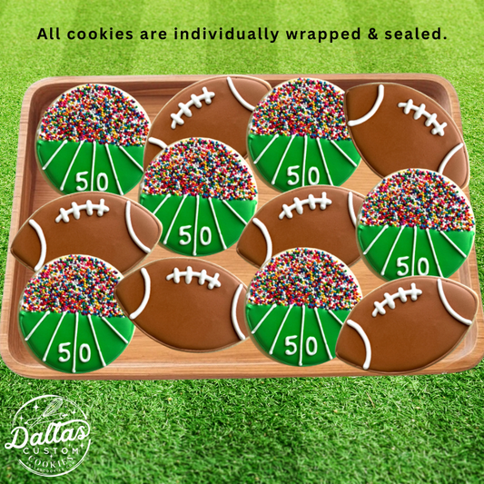 Football Sports Themed Cookies--12 Count