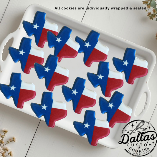 State of Texas Flag Themed Cookies--12 Count