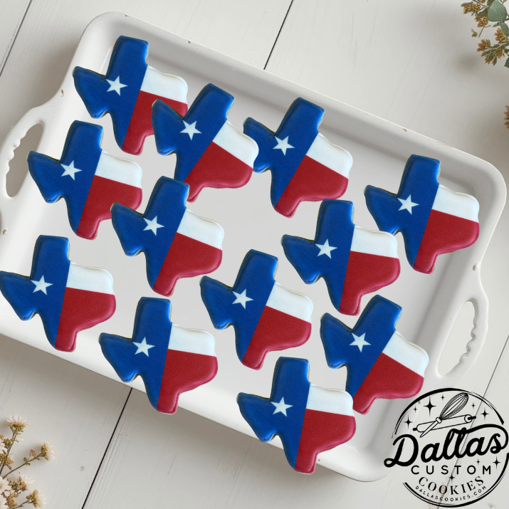State of Texas Flag Themed Cookies--12 Count