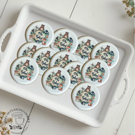 Oh Baby Woodlands themed Baby Shower Cookies--12 Count