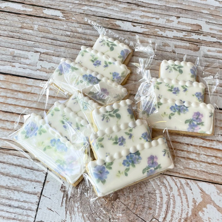 Floral Print Wedding Cake-- 12 Count