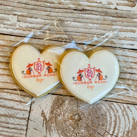 Heart Shape Corporate Logo Cookies by the Dozen
