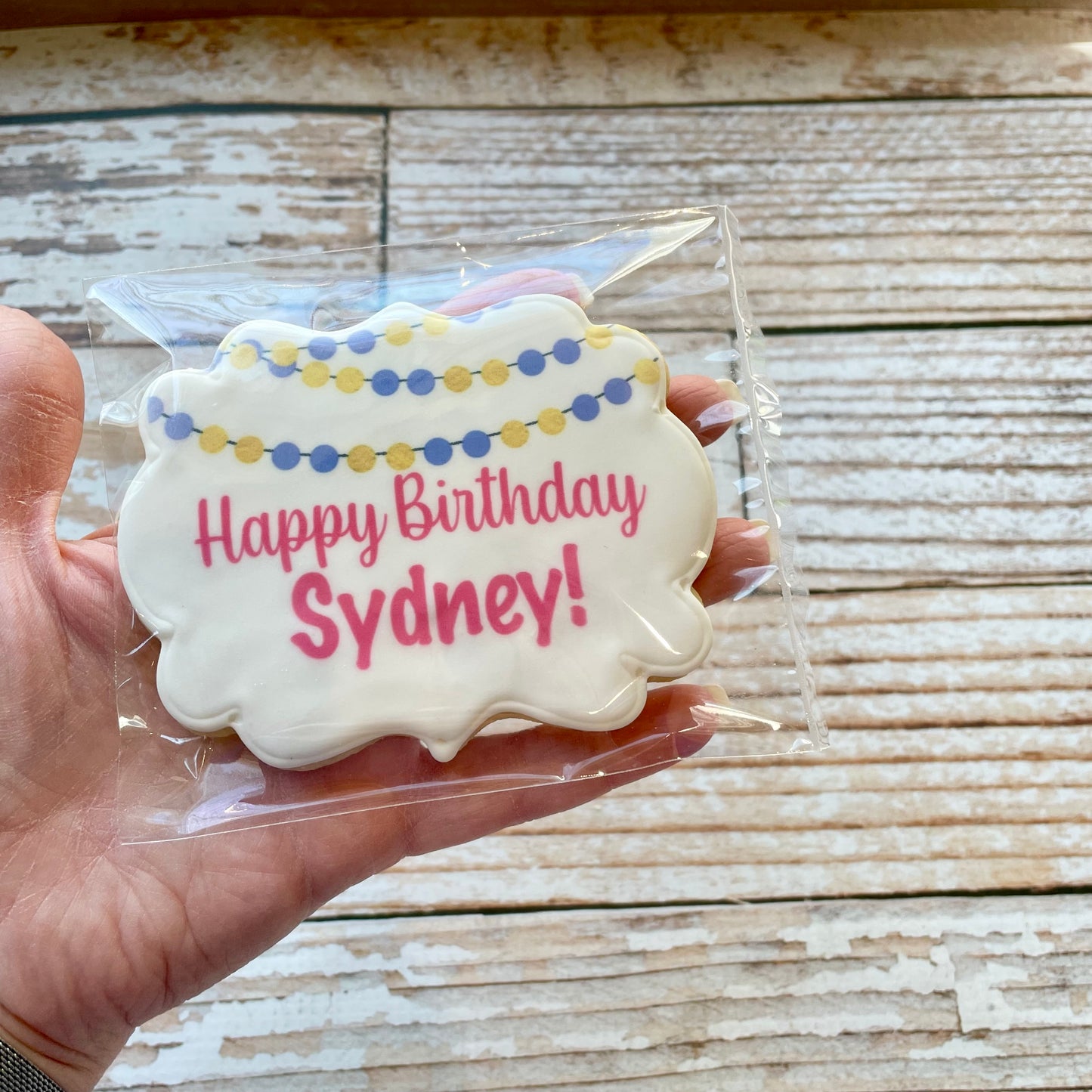 Plaque Shaped Birthday Name Purple and Gold Banner--12 Count