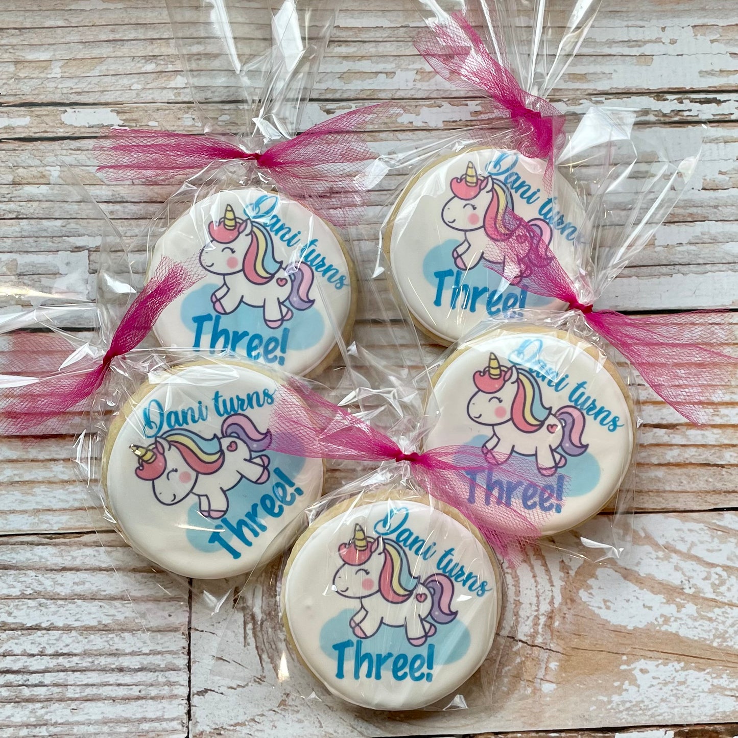 Circle Personalized Unicorn Cookies--12 Count