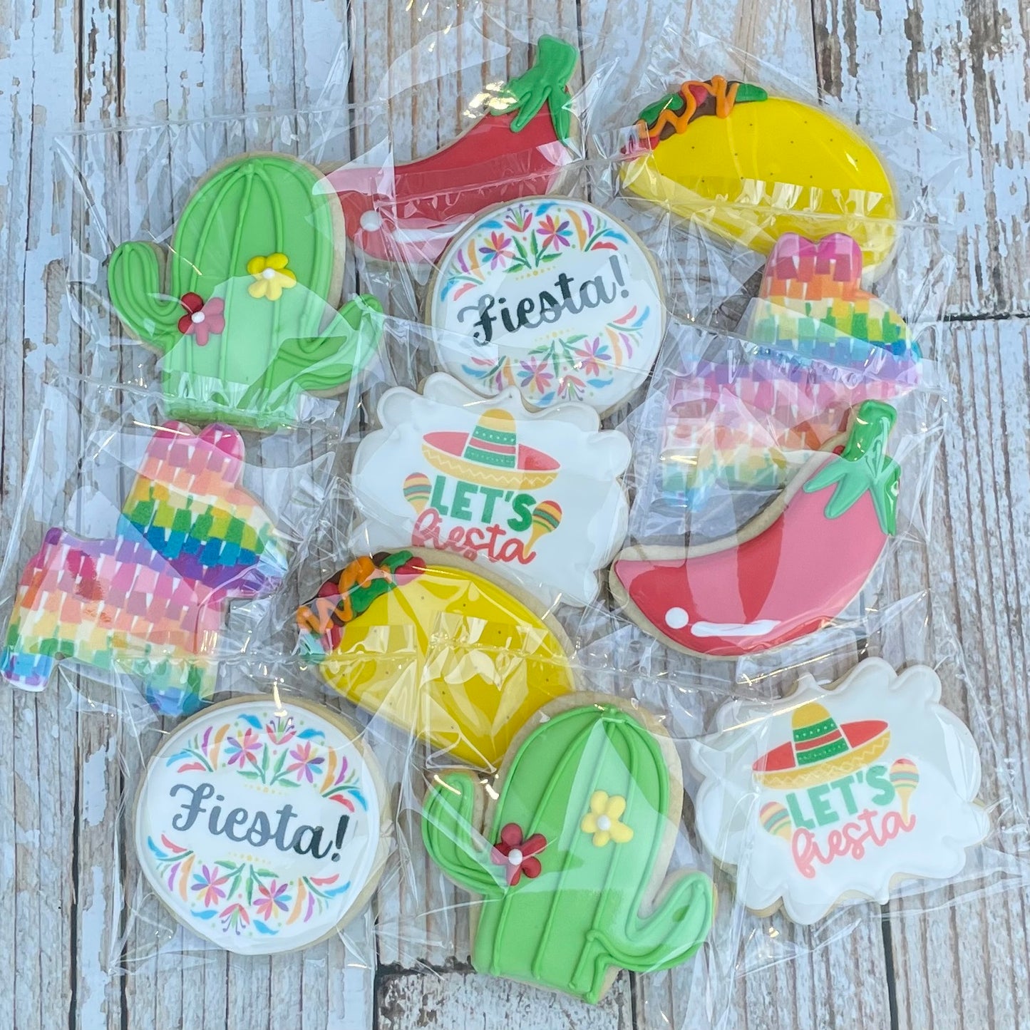 Fiesta Wedding/Birthday/Event Cinco De Mayo Taco Piñata Cookies -12 Count