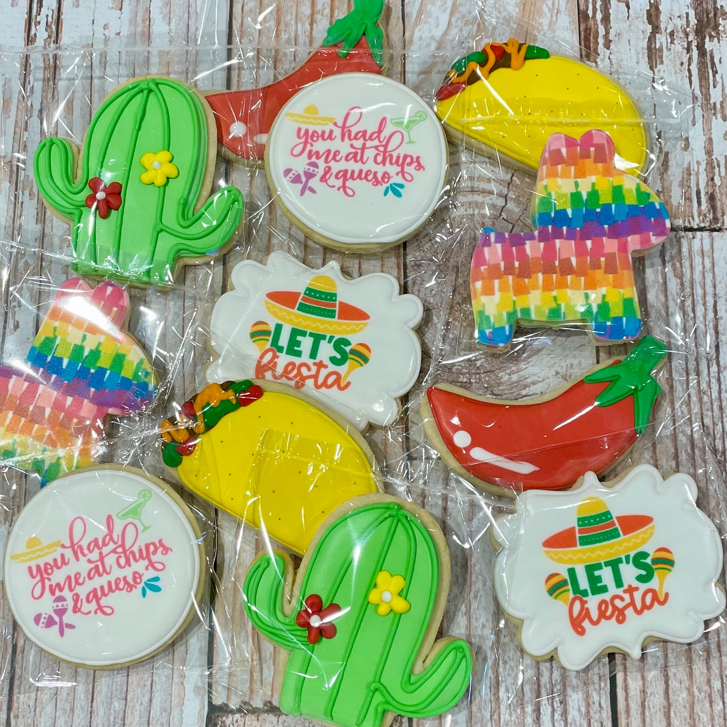 Fiesta Wedding/Birthday/Event Cinco De Mayo Taco Piñata Cookies -12 Count