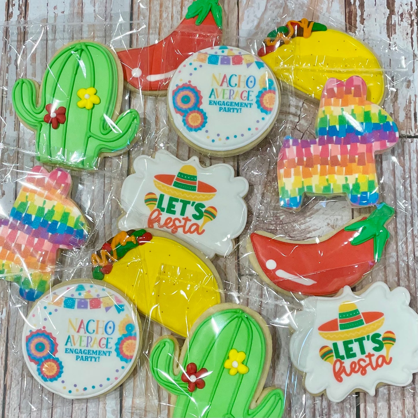 Fiesta Wedding/Birthday/Event Cinco De Mayo Taco Piñata Cookies -12 Count