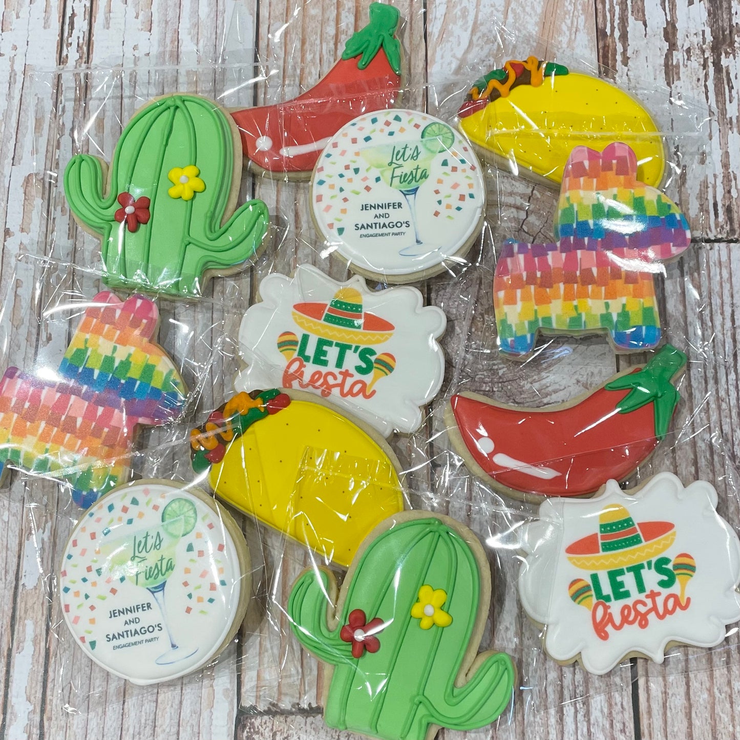 Fiesta Wedding/Birthday/Event Cinco De Mayo Taco Piñata Cookies -12 Count
