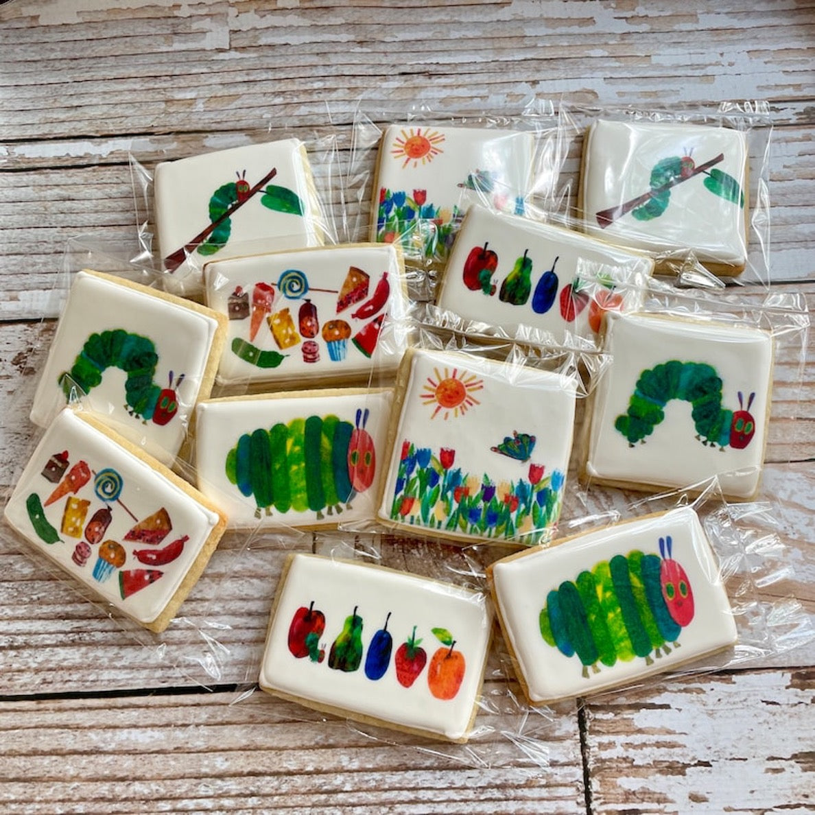 Hungry Caterpillar themed Birthday Cookies--12 Count