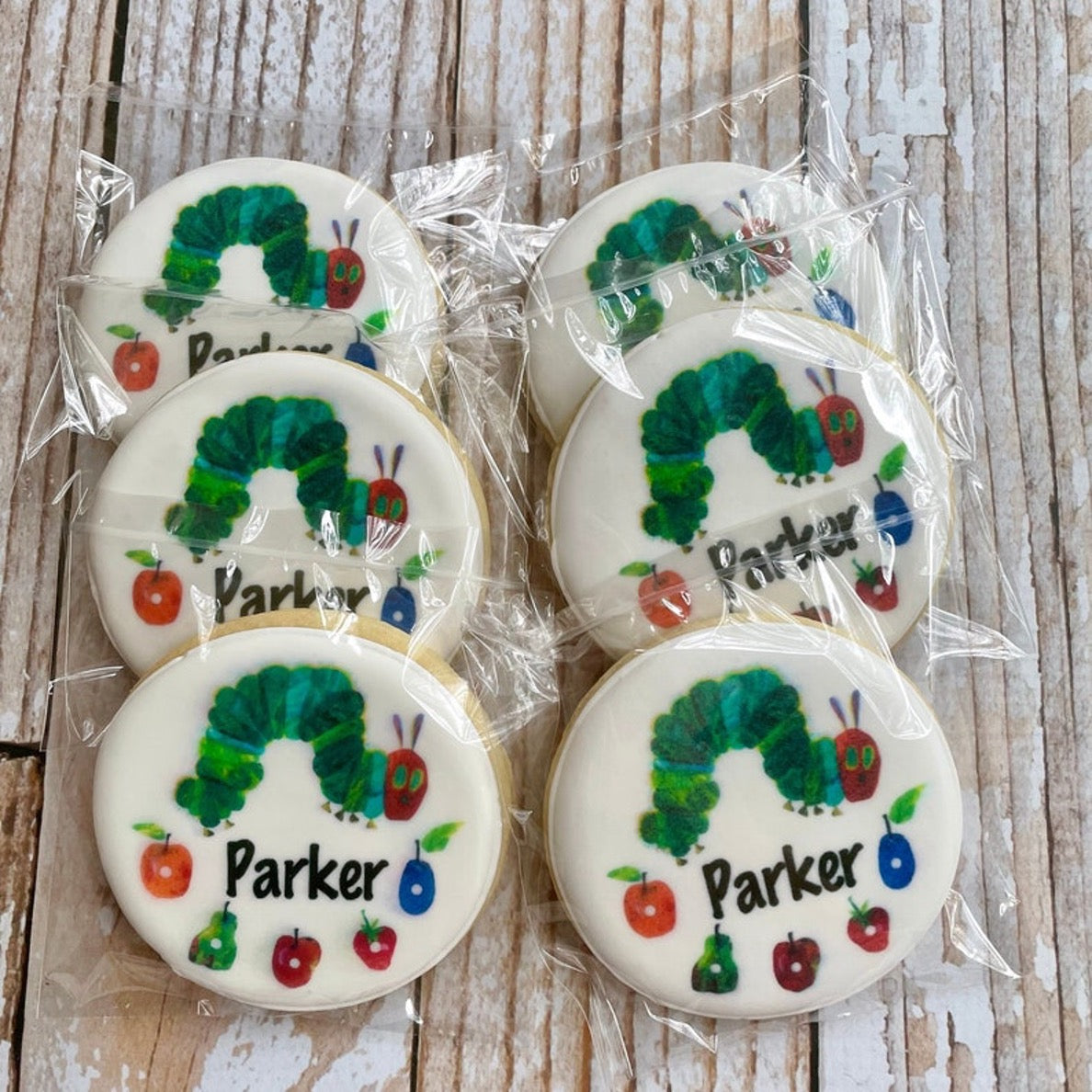 Personalized Hungry Caterpillar themed Birthday Cookies--12 Count