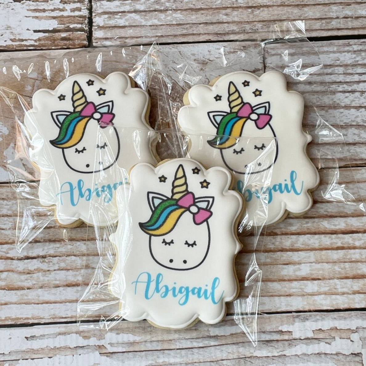 Personalized Unicorn Cookies on Plaque Shape--12 Count
